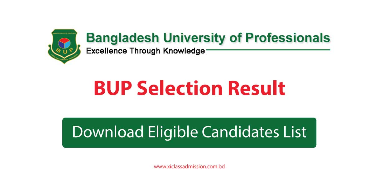 BUP Selection Result